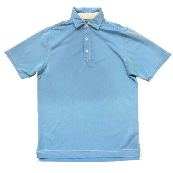 FootJoy Athletic Fit Baby Sky Blue Polo Polyester Blend Shirt Men's Size Small - Picture 1 of 8